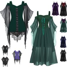 Fantasia cosplay bruxa feminina Halloween vintage renascentista vestido gótico medieval comprar usado  Enviando para Brazil