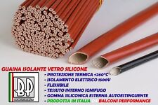 TUBO GUAINA ISOLANTE VETRO SILICONE ALTE TEMPERATURE PROTEZIONE kV 1,5 260° C usato  Italia