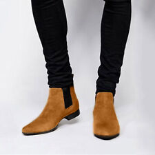 Botas masculinas de camurça sintética Chelsea Chukka vestido tornozelo casual slip on sapatos baixos comprar usado  Enviando para Brazil