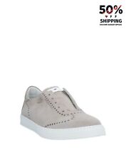 RRP €150 ALBERTO GUARDIANI Leather Sneakers US8 UK7 EU41 Grey Made in Italy for sale  Shipping to South Africa