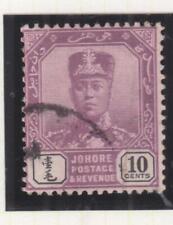 JOHORE, MALÁSIA, 1912 Sultan, várias rosetas, 10c. Roxo e preto, usado. comprar usado  Enviando para Brazil
