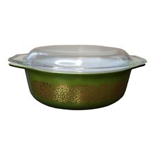 Pyrex Casserole Dish Bramble Green Gold Vintage Promotional 1 1/2 Qt 60s for sale  Shipping to South Africa