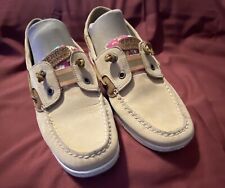 Sperry Top Sider Rainbow Fish Floral tan flamingo print.  9.5W EUC Women’s for sale  Shipping to South Africa
