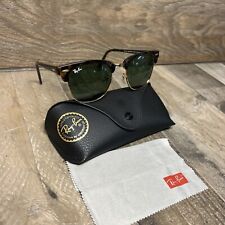 Pre-Owned Ray Ban RB3016 W0365 Clubmaster Tortoise  Frame/Green Classic G-15 for sale  Shipping to South Africa