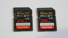 LOTE DE 2 TARJETAS DE MEMORIA SD SANDISK EXTREME PRO 256 GB segunda mano  Embacar hacia Argentina