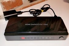 HDMI Switcher 5 In/1 Out HDMI Selector ~ NO REMOTE ~ Unit & Power Adapter Only for sale  Shipping to South Africa