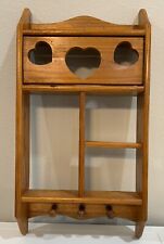 Vtg Rustic Farmhouse Country Pine Wood Wall Display Shelf Curio Shadow Box Pegs for sale  Shipping to South Africa