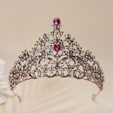 Used, 8cm Tall Crystal Wedding Bridal Queen Princess Prom Gold Tiara Crown For Women for sale  Shipping to South Africa