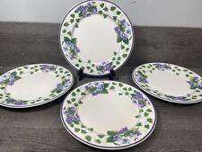 Pratos de jantar Waverley Garden Room violetas doces 11" hera roxa/verde ~Conjunto de 4 comprar usado  Enviando para Brazil