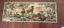 Vintage Elk Deer Tapestry Wall Hanging Art Rug - 26”x 68” for sale  Shipping to South Africa