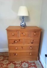 Vintage Solid Pine Chest Of Drawers 7 Drawers Chest Of Drawers 3 Over 2 Over 2 for sale  Shipping to South Africa