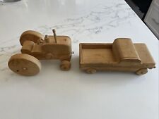 Usado, Trator e caminhão vintage de brinquedo de madeira artesanal comprar usado  Enviando para Brazil