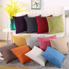 16"/18"/20"/22" Thicken Cotton Linen Plain Colour Car Sofa Seat Cushion Cover, used for sale  Shipping to South Africa