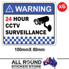 6 PACK Warning CCTV Security Surveillance Camera Sticker Sign 100mm x 80mm, used for sale  Shipping to South Africa