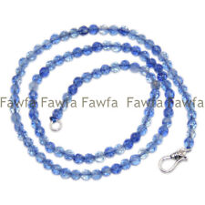 Used, 4mm Light Blue Kyanite Round Gemstone Beads Sterling Silver Necklace 14-48'' for sale  Shipping to South Africa