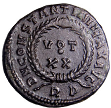 Constantine I Æ Nummus. Moneda Romana Roma AD 322 RP VOT XX Corona de Éxito con Certificado de Autenticidad segunda mano  Embacar hacia Mexico