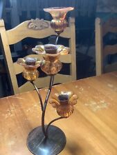 pair amber glass candelabra for sale  Sun City Center