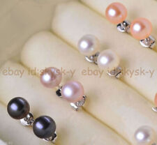 Used, Wholesale 4 Pairs 8-9mm Freshwater Pearl 925 Sterling Silver Post Stud Earrings for sale  Shipping to South Africa