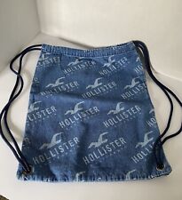 Usado, Bolsa/mochila de viagem Hollister denim com cordão 17 X 14"" comprar usado  Enviando para Brazil