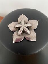 Antique Art Deco Silver Dress Clip Floral Design Hammered Effect Petals Quality, used for sale  Shipping to South Africa