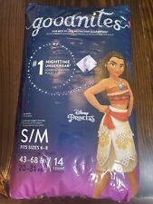 GoodNites Bedtime Underwear Disney Moana  Size S/M 43-68 Lbs 14 Count, used for sale  Shipping to South Africa