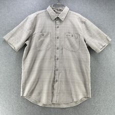 Camisa masculina Orvis com botão médio M cinza xadrez manga curta logotipo bordado  comprar usado  Enviando para Brazil