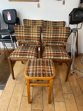 Set of 4 1970's Solid Wood Chairs and Stool for sale  Shipping to South Africa