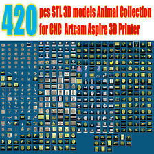 NEW 420+ STL 3D models - Animal Collection set for CNC  Artcam Aspire 3D Printer for sale  Shipping to South Africa