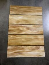 5 Vintage Carmel Swirl Slag Glass Pane Panel Sheets 7 3/4” X 26 1/2” for sale  Shipping to South Africa