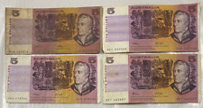 Billetes de cinco dólares australianos x 4 billetes circulados segunda mano  Embacar hacia Argentina