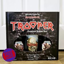 Juego de Caja de Cerveza Iron Maiden Trooper Vidrio Pintado + Botellas + Camisa Grande Robinsons, usado segunda mano  Embacar hacia Argentina