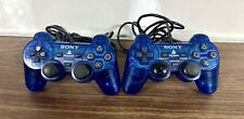 Sony PlayStation 2 PS2 Ocean Blue Clear Controller OEM DualShock 2 Lot Of 2 for sale  Shipping to South Africa