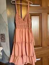 Vestido de dama de honra formal gala rosa blush renda coral corpete Amazon pequeno comprar usado  Enviando para Brazil