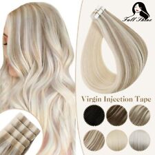 Injection Virgin Human Hair Extensions PU Skin Weft Hand Tied Invisible Seamless for sale  Shipping to South Africa