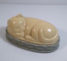 Cepillo de pelusa vintage 1970 "Cozy Kitty" producto Avon gato amarillo y cama verde sin usar segunda mano  Embacar hacia Argentina