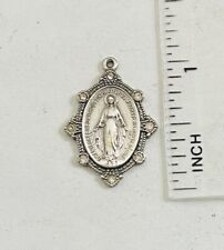Antique Art Deco Sterling Silver Paste Miraculous Mary Medal for sale  Lebanon