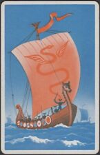 Playing Cards Single Card Old Vintage * VIKING Warrior LONG BOAT WAR FLEET Sea A for sale  Shipping to South Africa