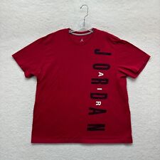 Camiseta Air Jordan XXL 2XL masculina vermelha logotipo saltador vertical soletrado manga curta comprar usado  Enviando para Brazil