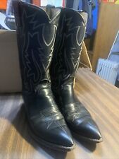 Justin (2005) Black Leather Western Cowboy Boots Men's Size 8.5 D  for sale  Shipping to South Africa