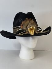 Chapéu de cowboy Charlie 1 cavalo com cabeça de cascavel genuína e faixa de chapéu tamanho 7 1/4 NOVO comprar usado  Enviando para Brazil