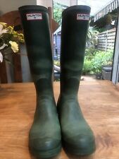 Vintage Hunter Wellies Wellington Boots Made in Scotland Green Size UK 9, used for sale  Shipping to South Africa