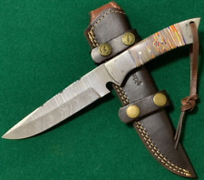 Cuchillos Perkin usados 10 pulgadas espiga completa hoja fija cuchillo de caza vaina de cuero segunda mano  Embacar hacia Argentina