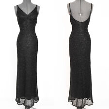 Scala Form Fitting Black Hand-Beaded Silk Formal Prom Dress Small for sale  Shipping to South Africa