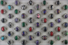 Usado, Lotes de trabalho por atacado 32 peças anéis da moda masculinos de joias de pedra natural de cor mista comprar usado  Enviando para Brazil