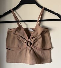 Blusa cropped feminina moda boutique bege cami sem costura, usado comprar usado  Enviando para Brazil