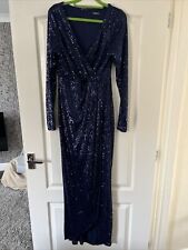 Used, Ladies Quiz Occasion Evening Sparkling Sequin Long Wrap Dress Size 10 for sale  Shipping to South Africa