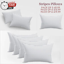 Stripes Pillows Hotel Quality Extra Filled Bounce Back Bed Pillows Pack of 2,4,6 for sale  Shipping to South Africa