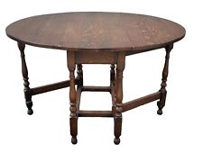 Vintage Oak Oval Gate Leg Drop Leaf Table Tudor Style H 74cm L 120cm D 91cm for sale  Shipping to South Africa