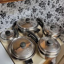 Saladmaster Cookware Set With Vapo Valve Lids 13 Piece Stainless 18-8 Triclad for sale  Shipping to South Africa