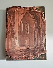 Stunning Copper Plate On Wooden Printers Block Church Window With Light Rays, used for sale  Shipping to South Africa